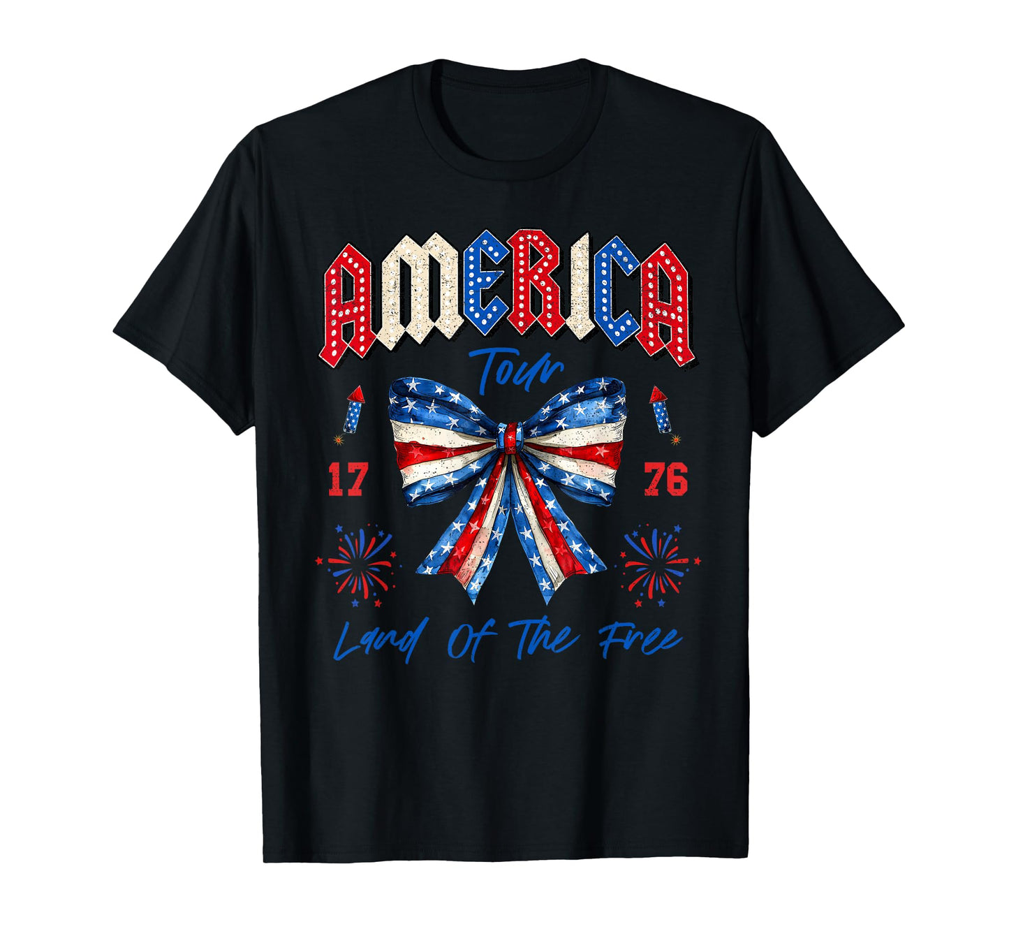 America Tour 1776 Coquette Bow Freedom Patriotic 4th Of July T-Shirt