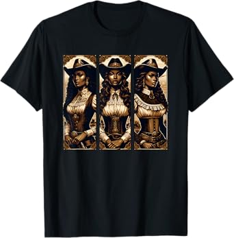 Black Cowgirl Western Rodeo Melanin Black History Texas T-Shirt
