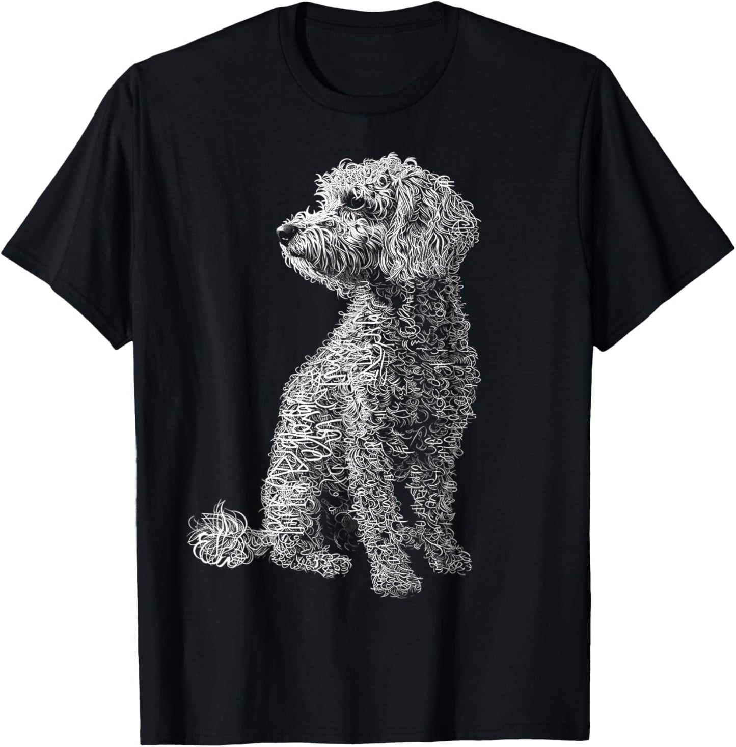 Poodle Dog Drawing Abstract Animal Pet Art Graphic Poodle T-Shirt