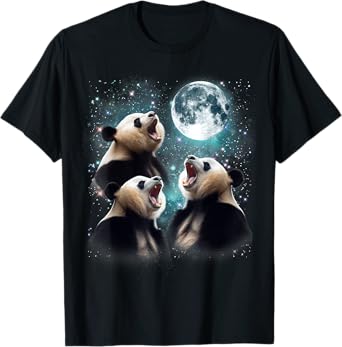 3 Panda Moon Howling Panda Head Funny For Men, Women, Kid T-Shirt