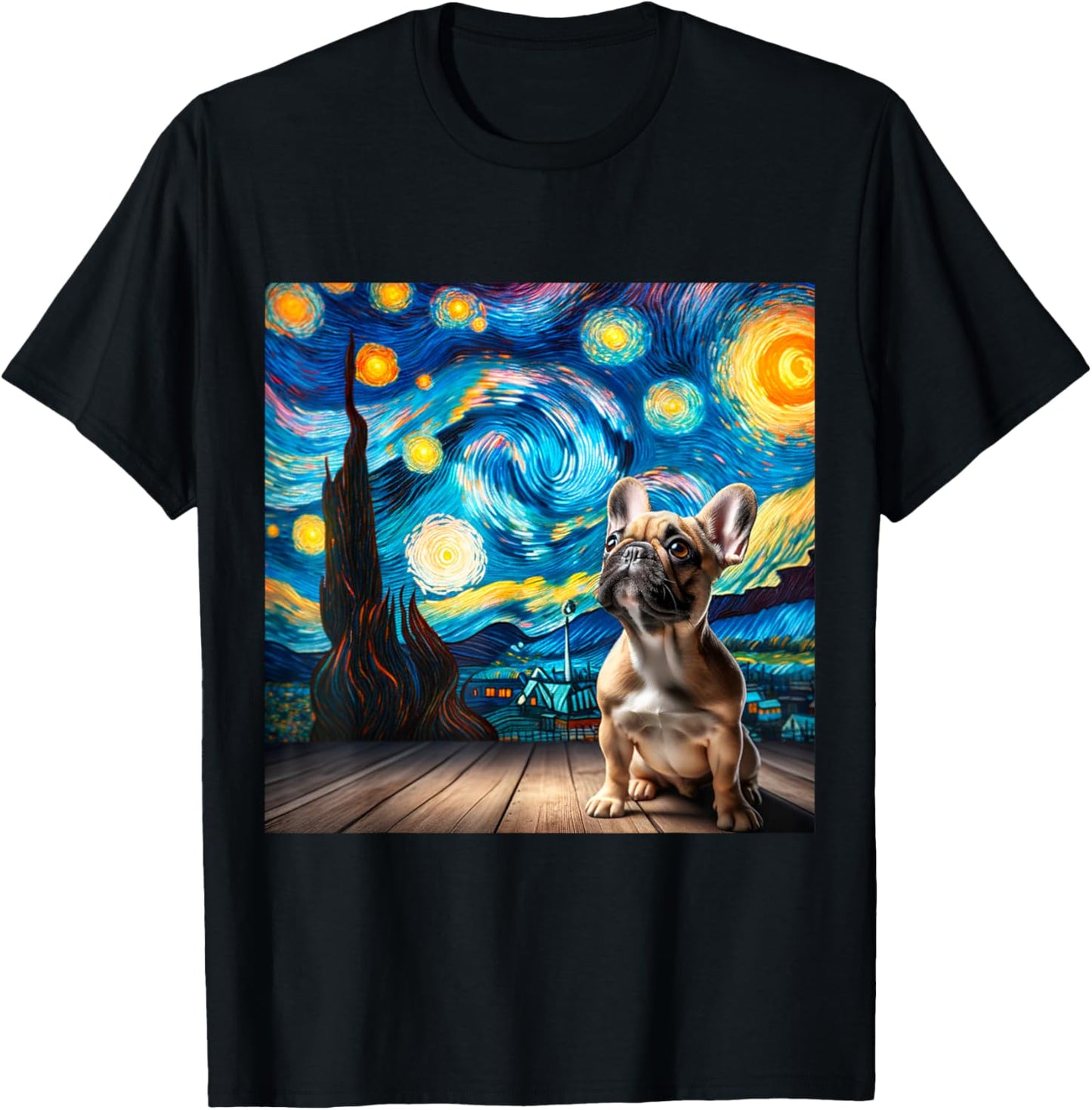 French Bulldog Starry Night Shirt Vincent Van Gogh Frenchie T-Shirt