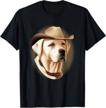 White Labrador Retriever Dog - Funny Sherif Cowboy White Lab T-Shirt