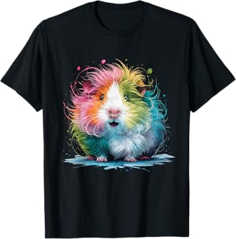 Guinea Pigs Men Woman Colorful Watercolor Guinea Pig T-Shirt