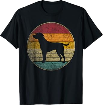 Labrador Retriever Dog Vintage Silhouette 70s 80s Retro Men Women Kids T-Shirt