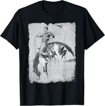 Cowboy Rodeo Horse Western Country Vintage Bronco Riding USA T-Shirt