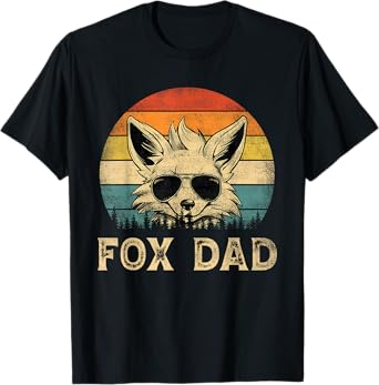Vintage Fox Dad Fox Lovers Daddy Father's Day T-Shirt