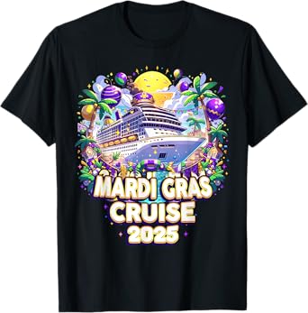 Mardi Gras Cruise Crew 2025 Family Matching Trip New Orleans T-Shirt