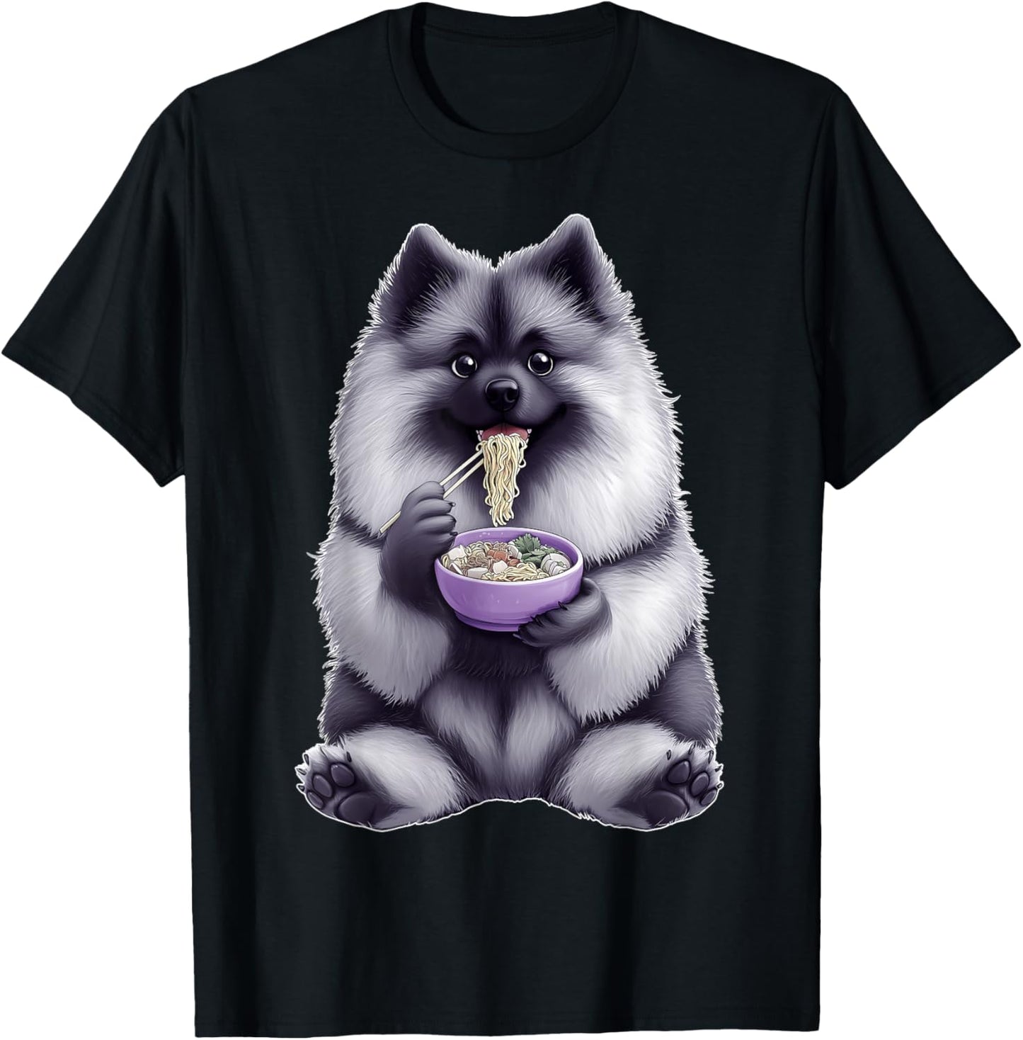 Keeshond Dog Ramen Japanese Noodles T-Shirt