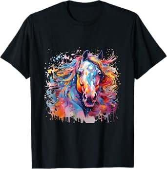 Passion Horses, Watercolour Spray Art, Woman T-Shirt