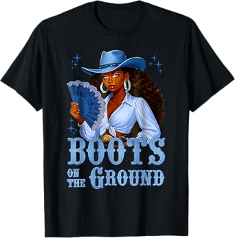 Boots On The Ground Western Cowgirl Rodeo Country Outfits T-Shirt