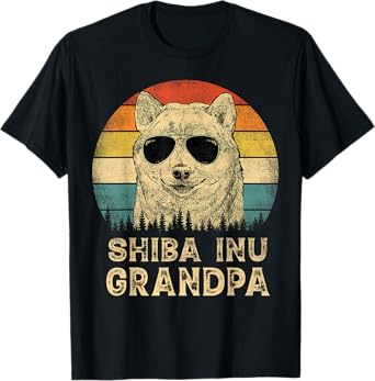 Vintage Shiba Inu Grandpa Dog Lovers Father's Day Men Women T-Shirt