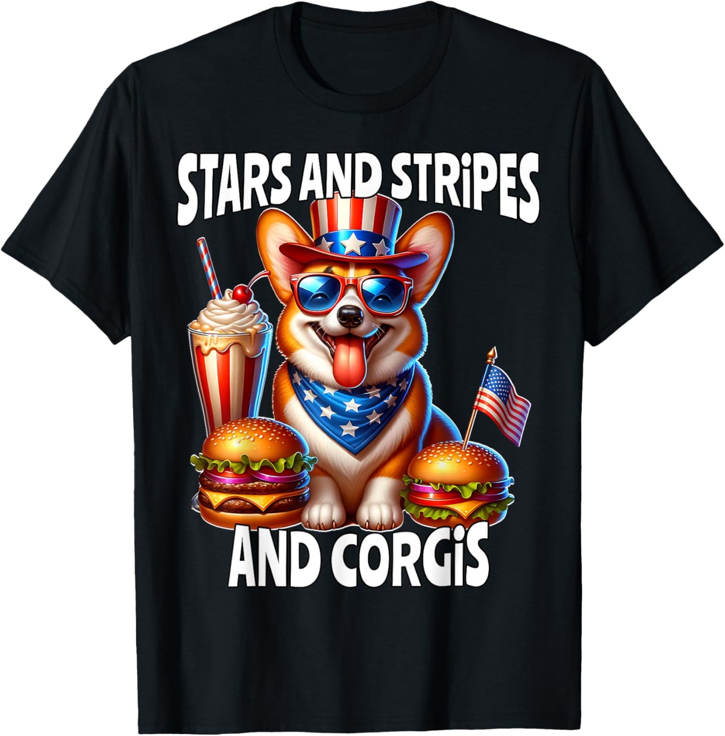 Corgi July 4th of July Corgi T-shirt