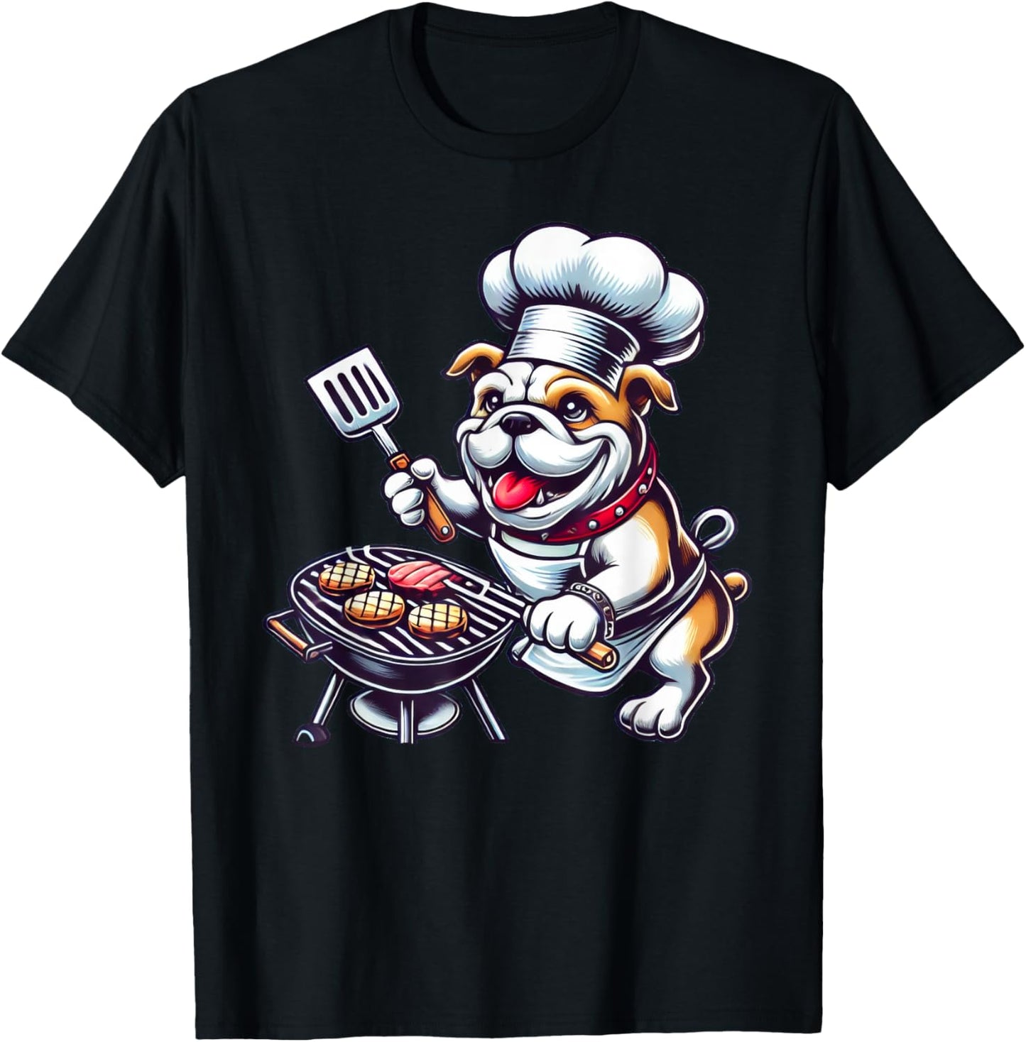 Funny Barbecue English Bulldog Dog Grilling BBQ T-Shirt