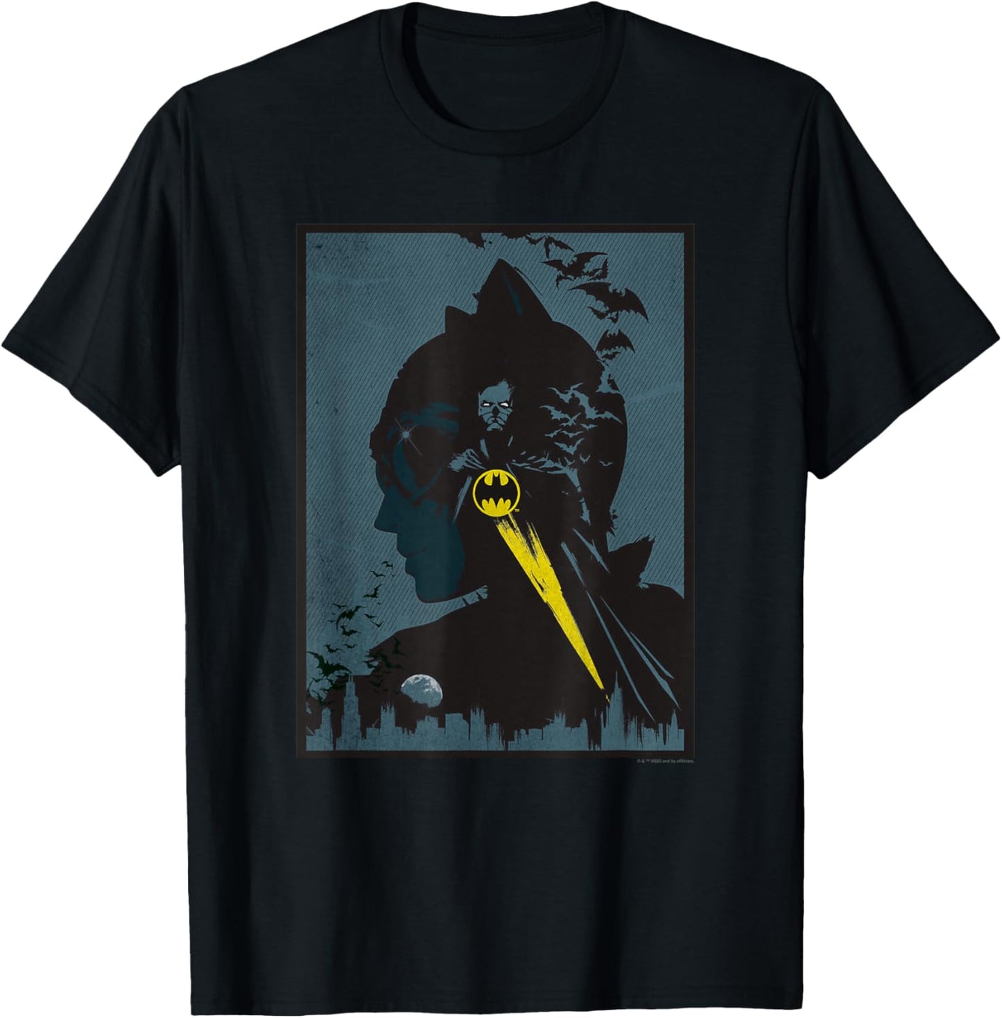 WB100 DC Comics Batman Classic Catwoman Skyline Silhouette T-Shirt