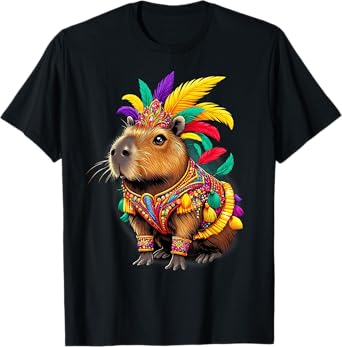 Funny Capybara Carnival Dress Brazil Heritage Latina T-Shirt