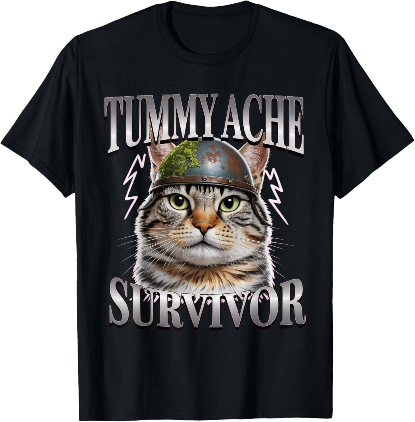Tummy Ache Survivor Cat Meme T-Shirt