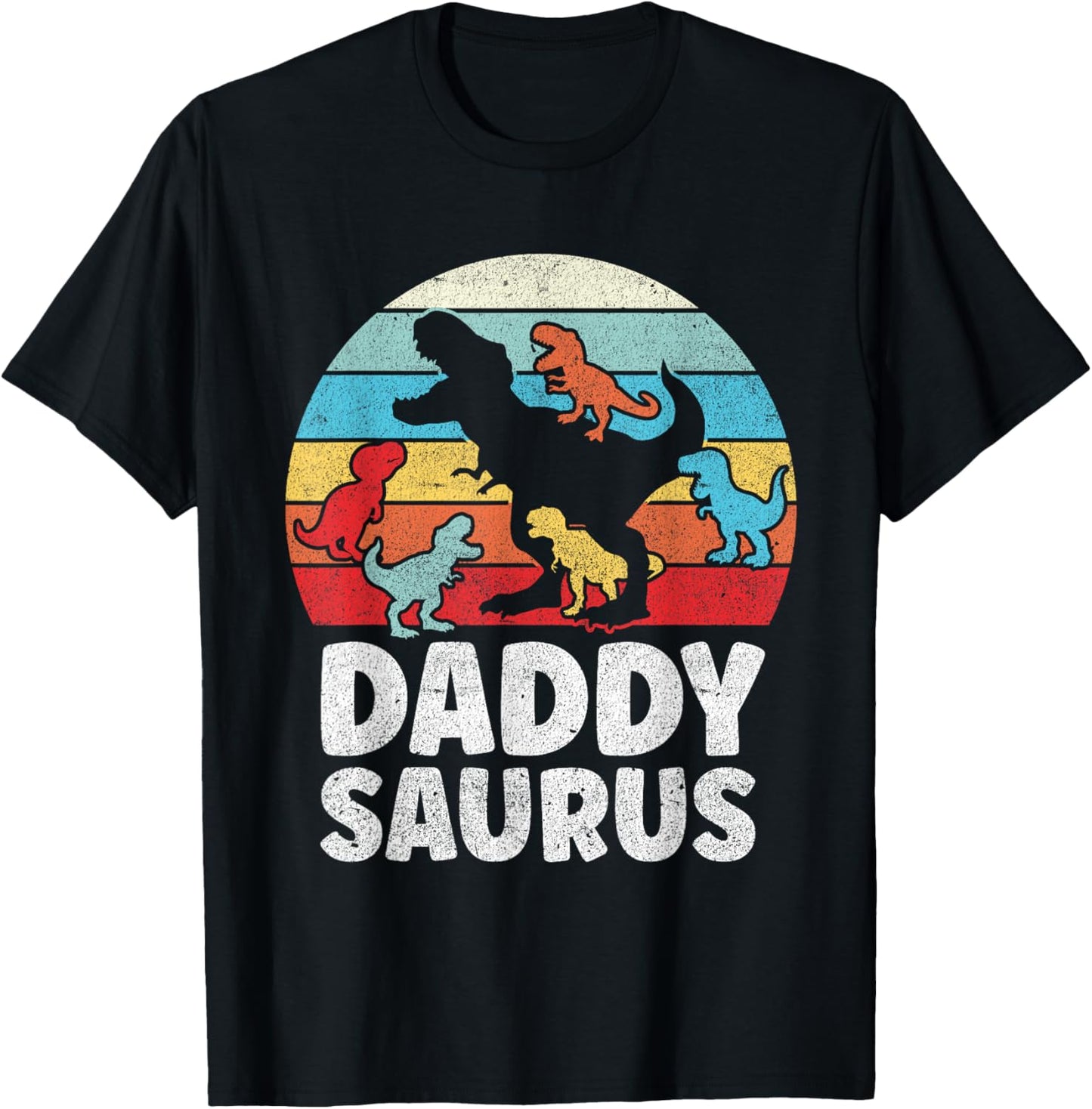 Funny Daddysaurus 5 Kids T-Rex Dad Dinosaur Daddy Saurus T-Shirt