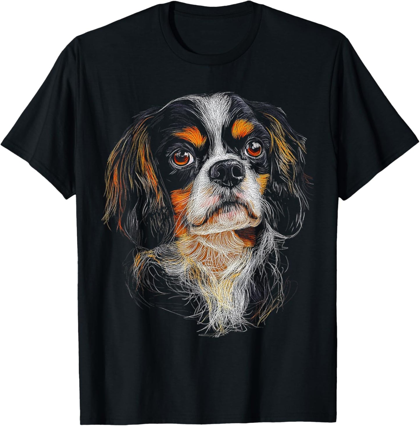 Cavalier King Charles Spaniel Dog Motif Pet Artwork T-Shirt