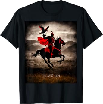 Genghis Khan Temujin Warrior Spirit Falcon Horse Mongolia T-Shirt