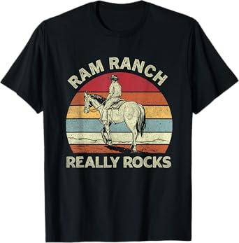 Ram Ranch Really Rock Vintage Western Rodeo Cowboy Horseback T-Shirt