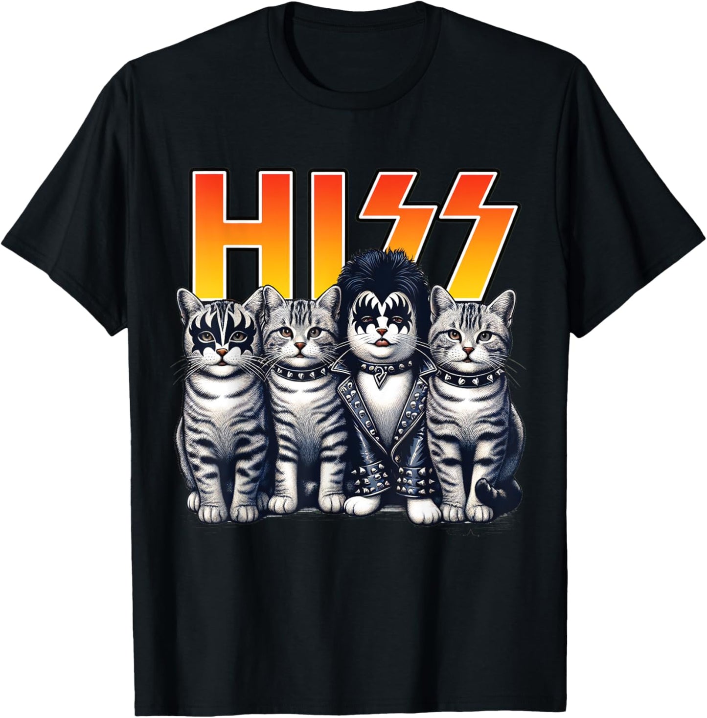 Cute Hiss Cats Rock Kittens Kitty Rocking Music Cat Lovers T-Shirt