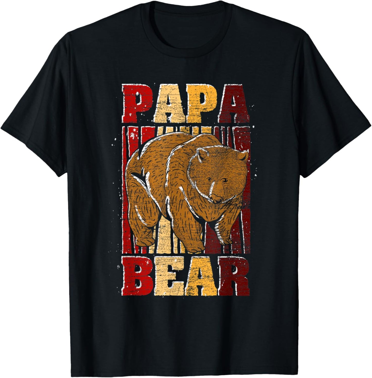 Mens Bear Family Dad Papa Animal Daddy Retro Papa Bear T-Shirt