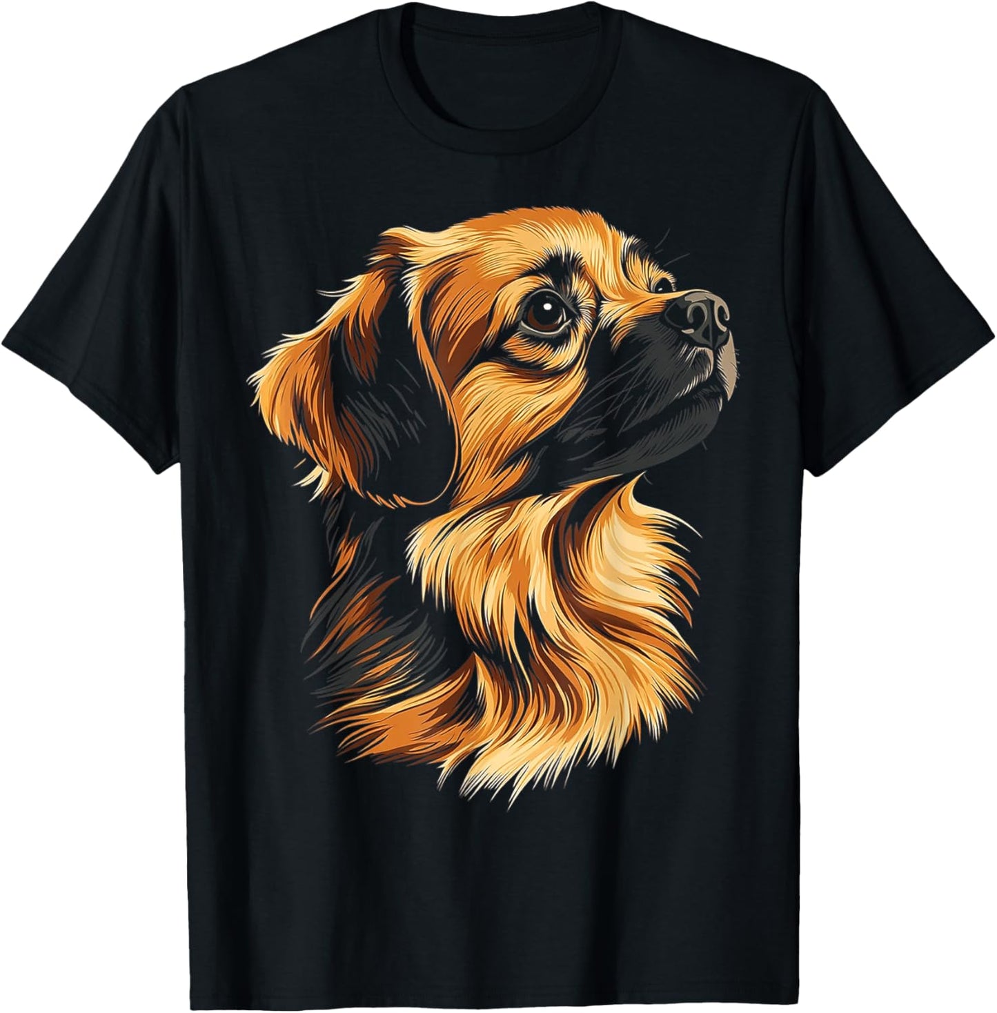 Tibetan Spaniel Dog Motif Pet Illustration Tibetan Spaniel T-Shirt