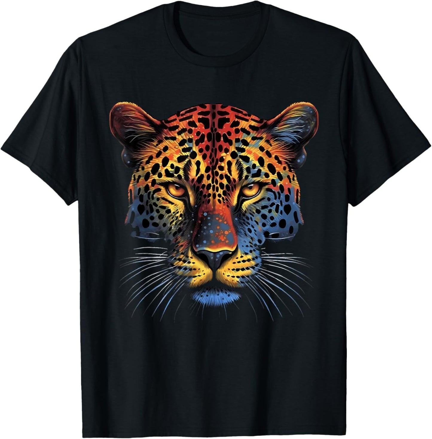 Fearless Jaguar Face Big Cat Lover Print Art Graphic Design T-Shirt