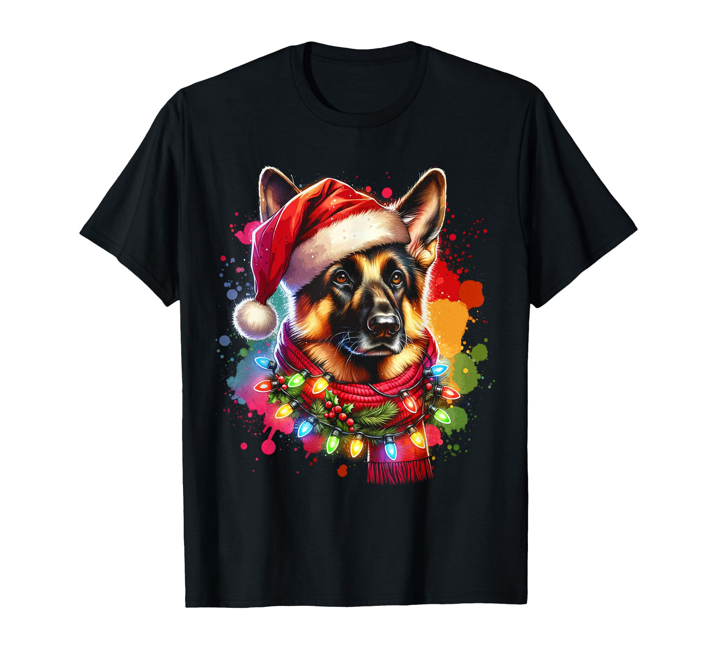 Christmas German Shepherd Xmas Shepherd Mom Dog Lover Womens T-Shirt