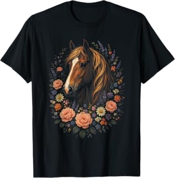 Horse Nature Equestrian Western Cowboy Rustic Art T-Shirt