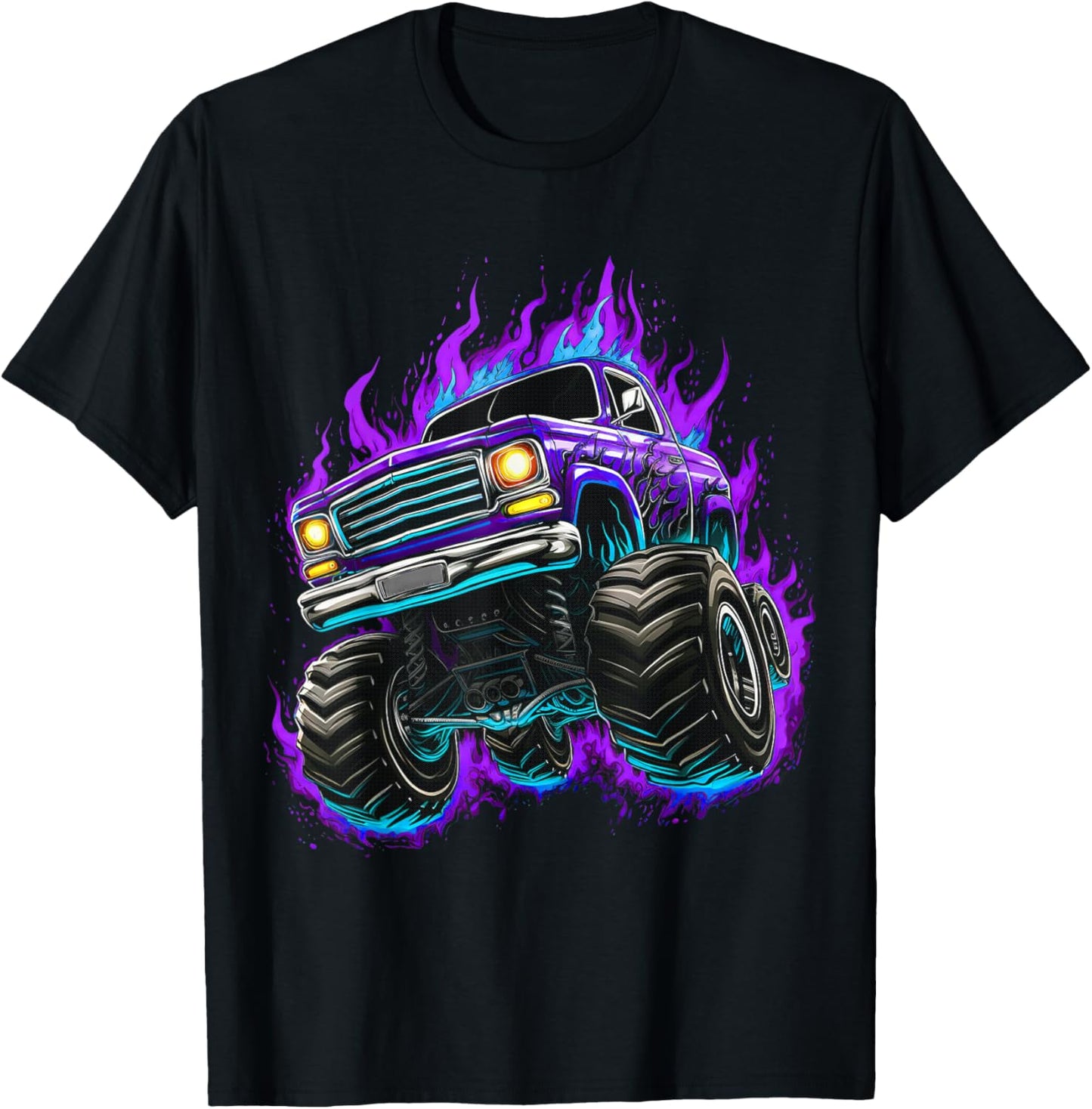 Monster Truck Retro Vintage Sunset Monster Truck Boys Mens T-Shirt