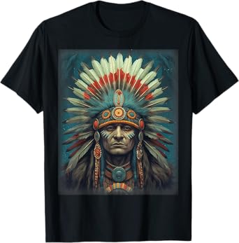 Native American Indian Headdress Traditional Art Men Women T-Shirt