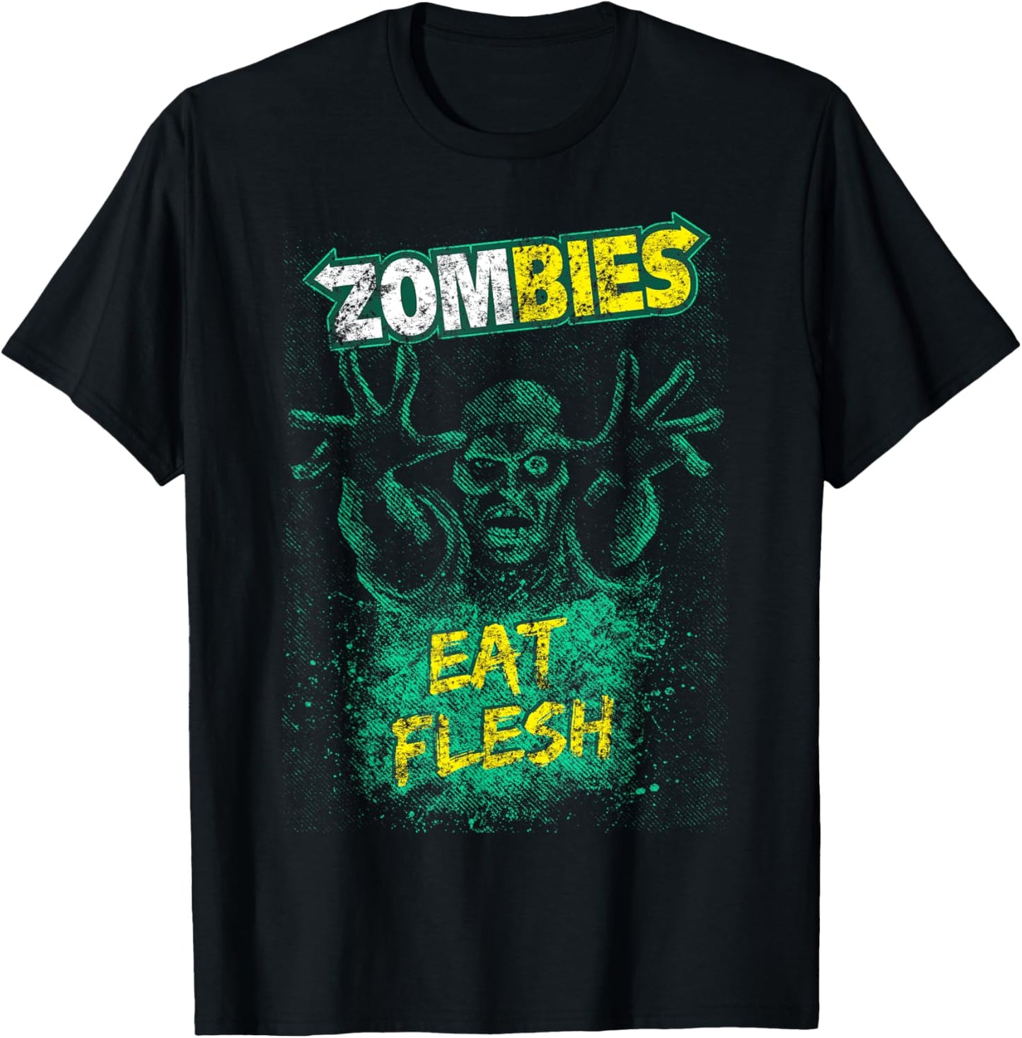 Funny Zombies Eat Flesh Tee For Men, Women & Kids Halloween T-Shirt