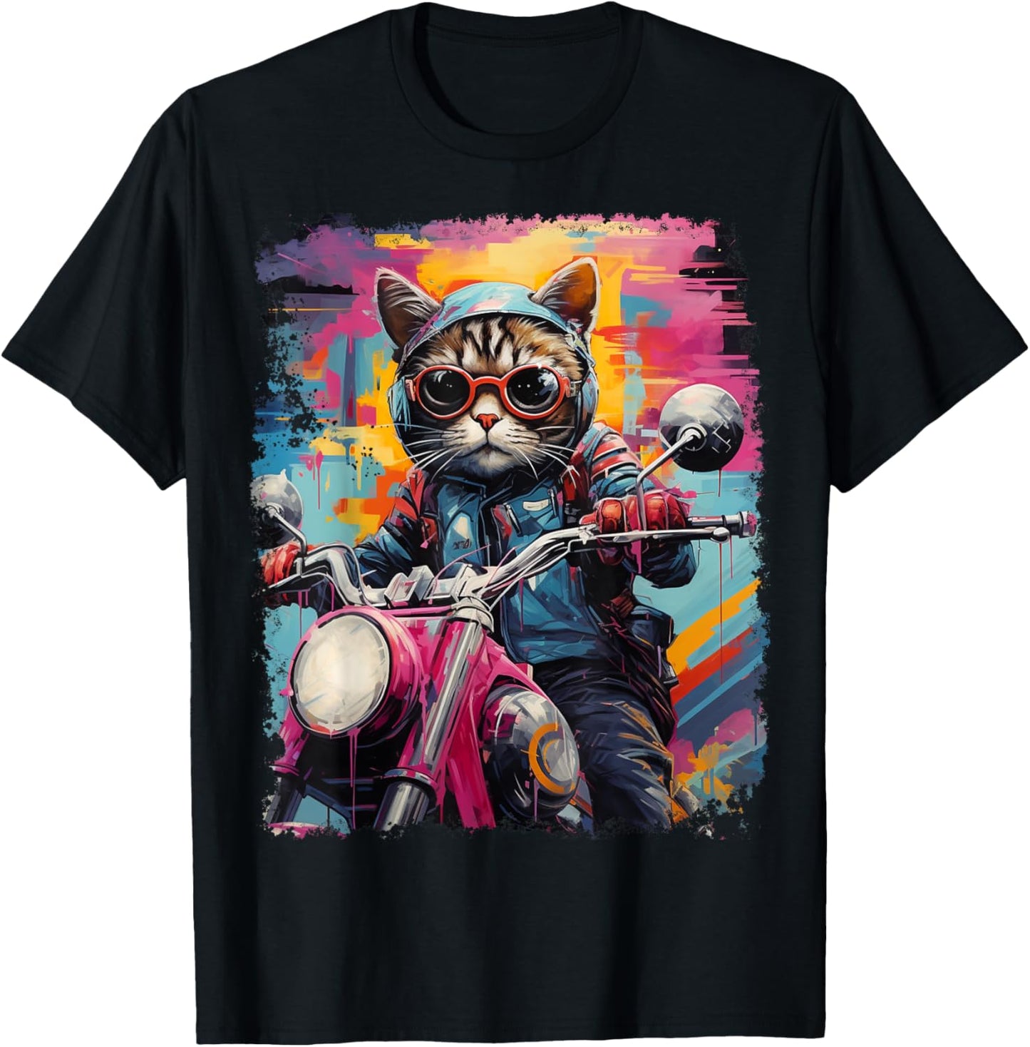 Motorbike Gear Cat on Motorcycle T-Shirt