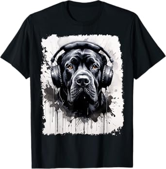 Pop Art Dog Cane Corso Music T-Shirt
