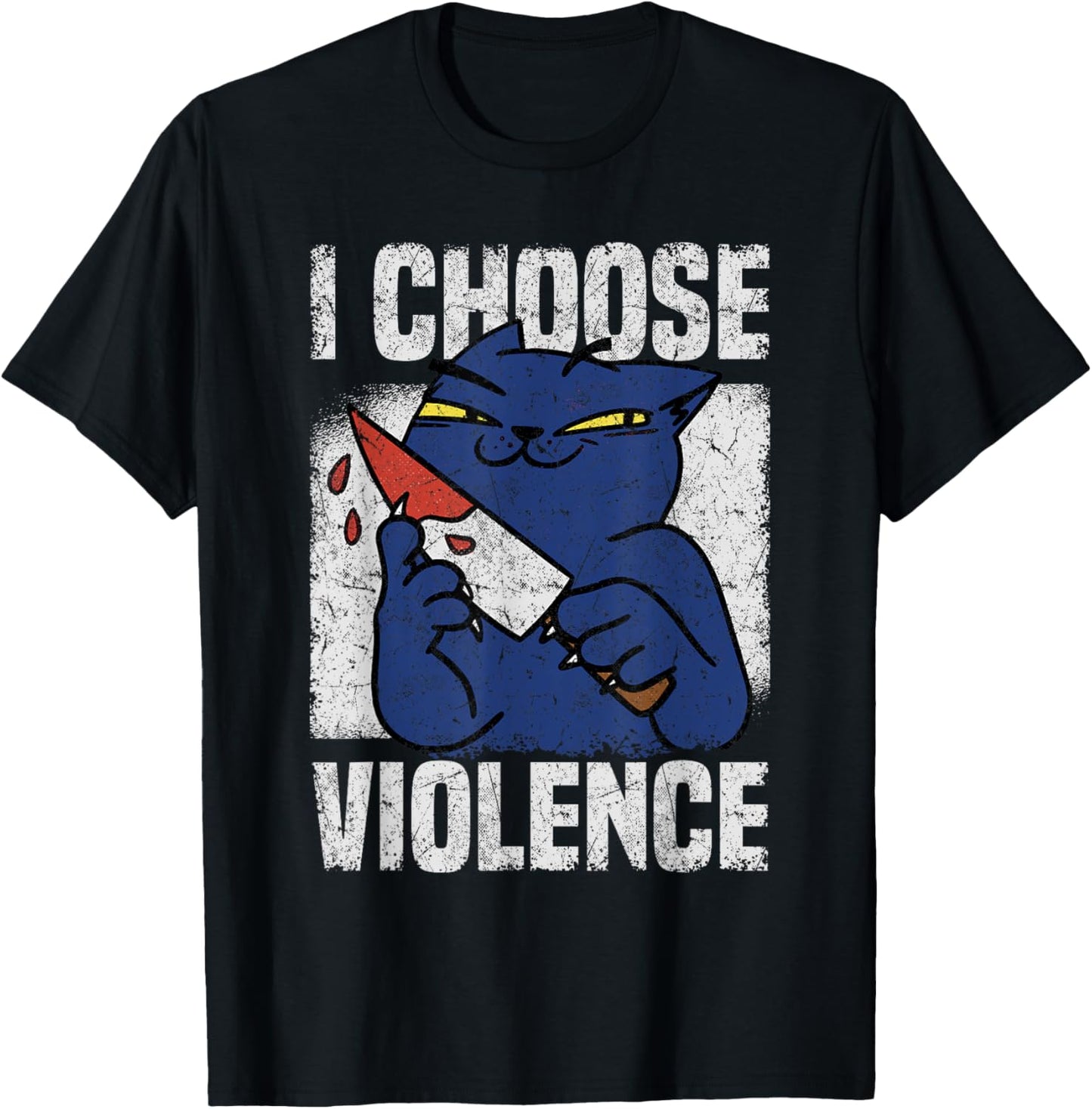 Funny Knife Cat Lover Sarcastic Cat T-Shirt