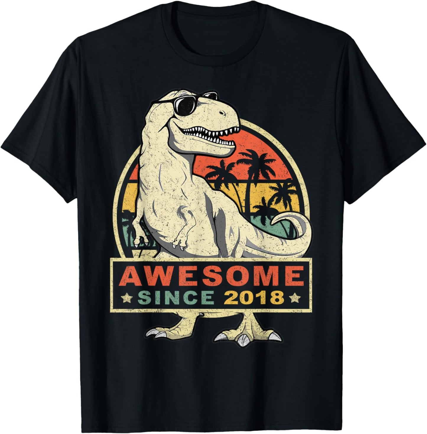 5th Birthday Dinosaur 5 Year Old Boy Awesome Since 2018 Gift T-Shirt