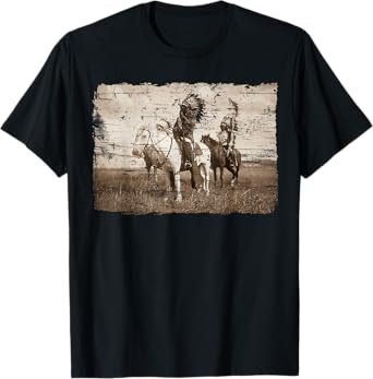 Native American Chief Head Indians Warbonnets Headdress T-Shirt