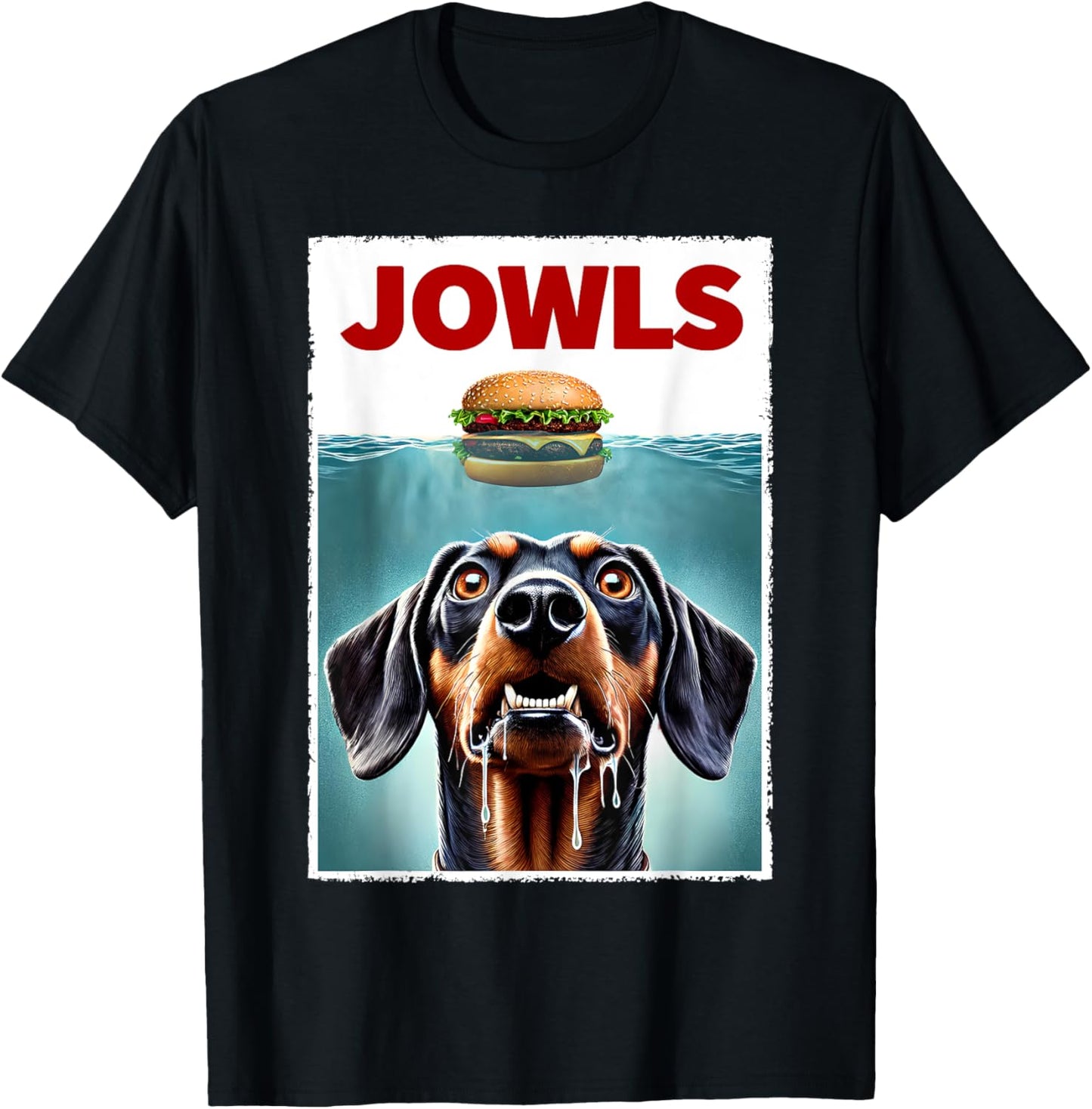 Funny Dachshund and Hamburger Parody Jowls Dog Lover T-Shirt