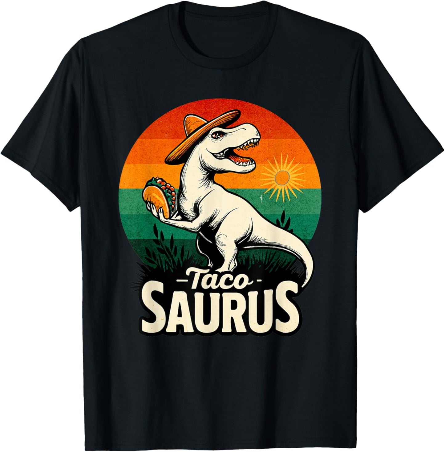 Tacosaurus Funny Dinosaur Taco Lover Fiesta T-Rex Design T-Shirt