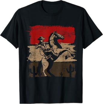 Geschenk Cowboy Liebhaber Country Cowboy Texas Animal Horse Cowboy T-Shirt Black Unisex-Adults Unisex-Kids Classic Fit Short Sleeve Cotton 60% Polyester 40% Small