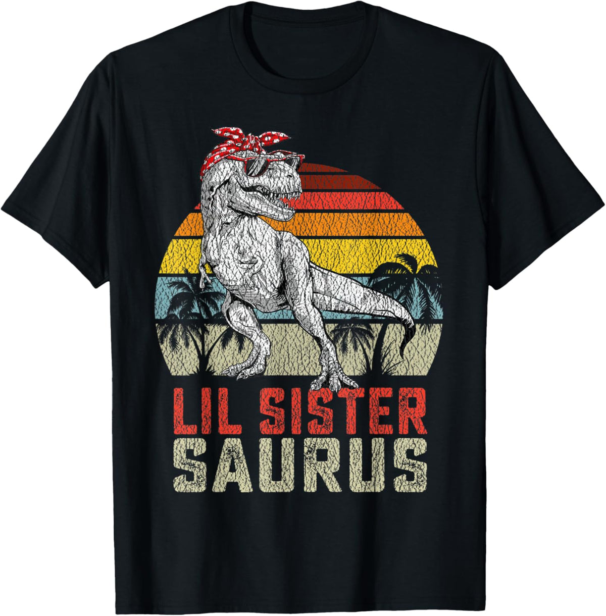 Lil Sistersaurus T Rex Dinosaur Lil Sister Saurus Family T-Shirt