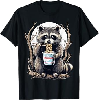 Raccoon Eating Instant Noodle Cup Funny Gifts For Women Men T-Shirt