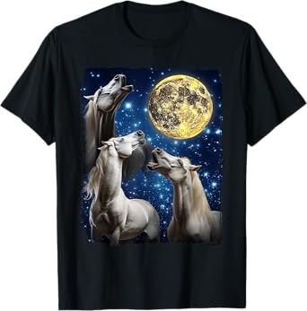 Horses Howling At The Moon T-Shirt