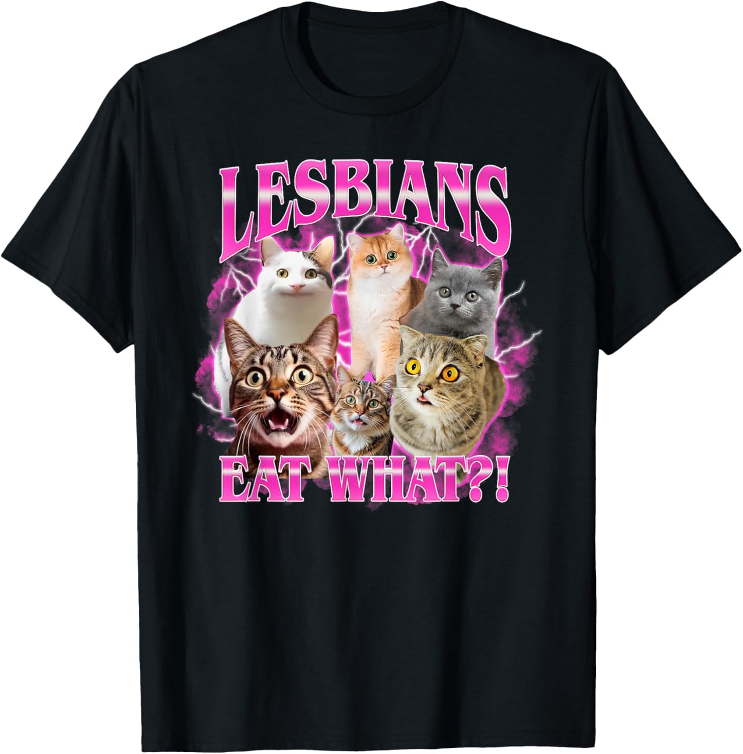 Lesbians Eat What Funny Cat Meme Gay Pride LGBTQ T-Shirt