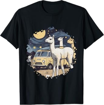 Cotopaxi Starry Night Artwork Llama National Park T-Shirt