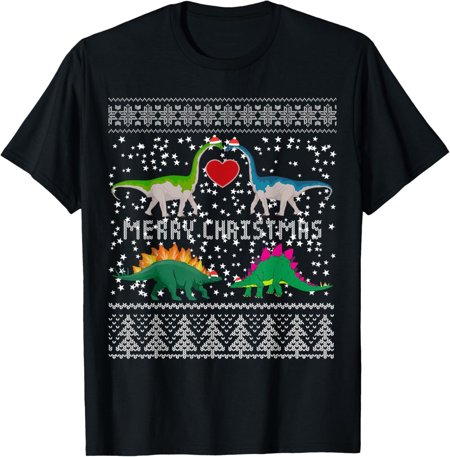 Dinosaur Ugly Christmas Sweater Funny Xmas Gifts Adults Kids T-Shirt