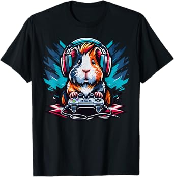Guinea Pig Shirt Funny Guinea Pig & Video Games Lover Gamer T-Shirt