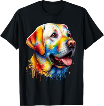 Colorful Canine Chaos: Labrador Retriever Frenzy T-Shirt