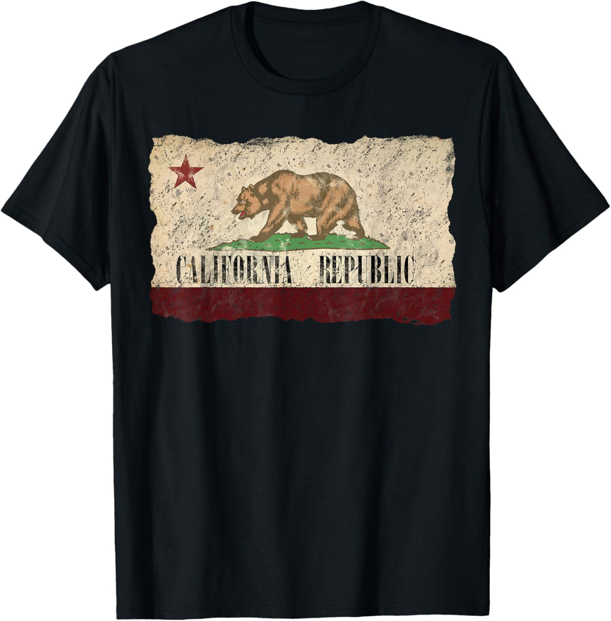 Republic of California Vintage Flag Shirt Cali Bear Star Tee T-Shirt